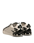 Dolce & Gabbana White Black Leather Crown Milano Sneakers Shoes