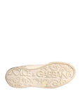 Dolce & Gabbana White Black Leather Crown Milano Sneakers Shoes