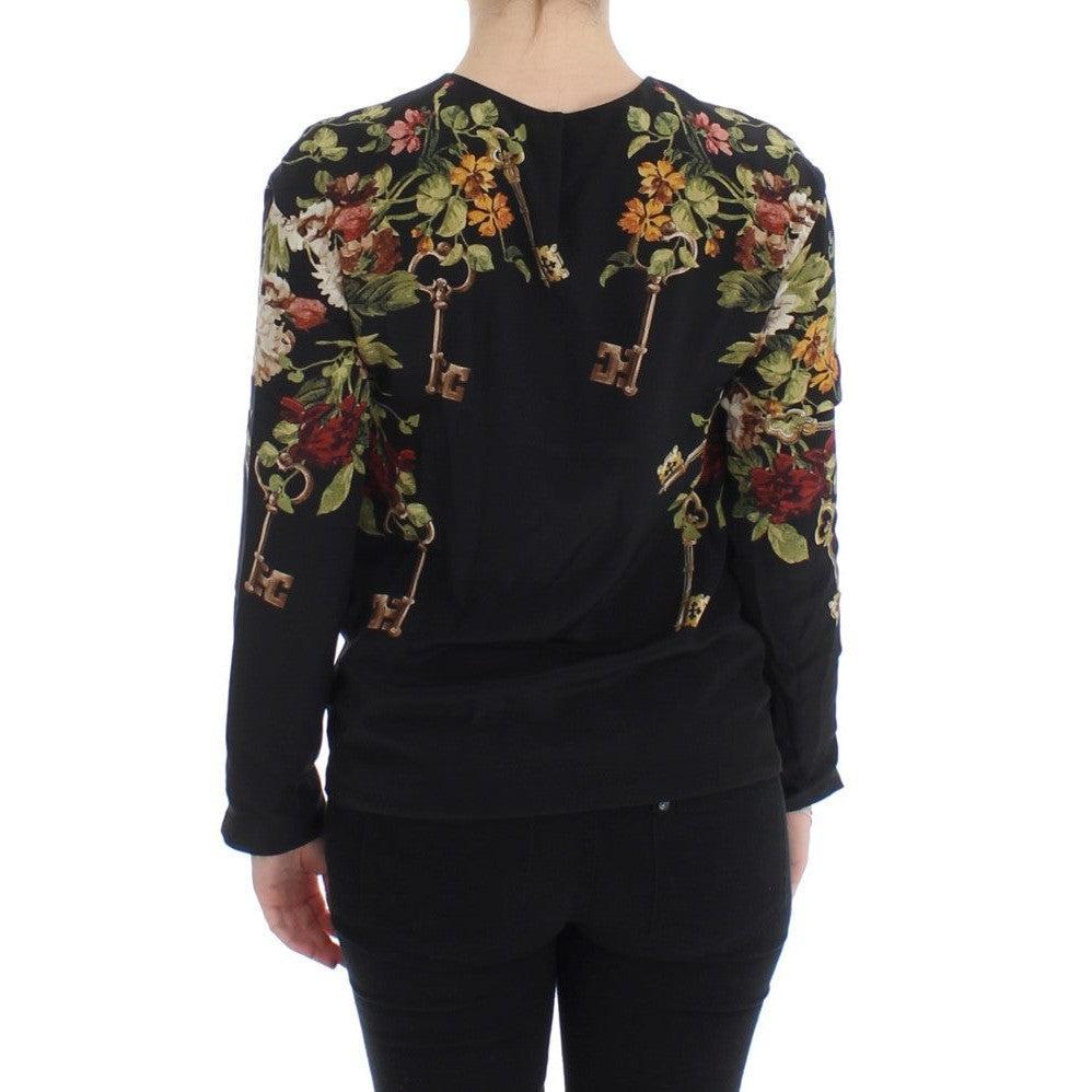 Dolce &amp; Gabbana Elegant Medieval Print Silk Blouse