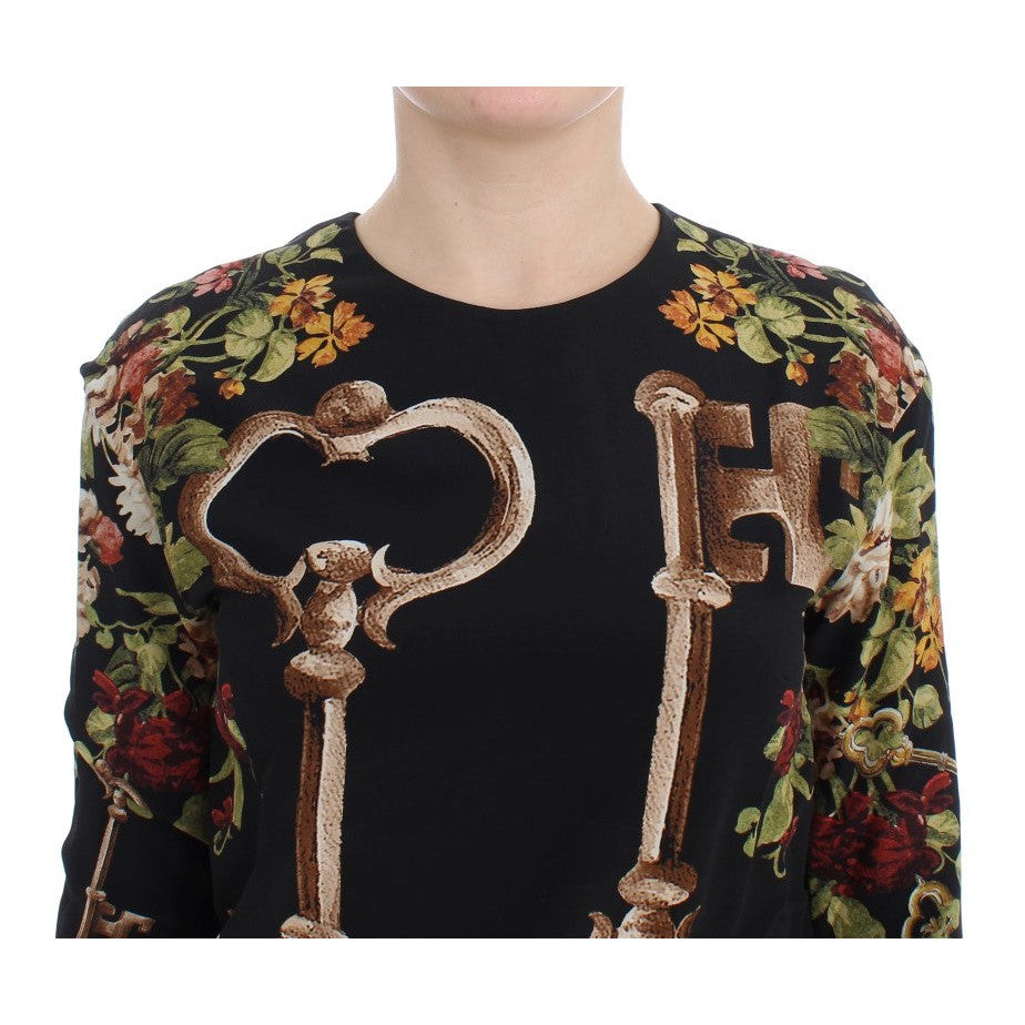 Dolce & Gabbana Elegant Medieval Print Silk Blouse