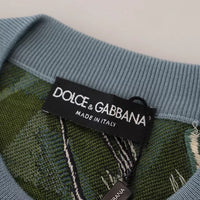 Dolce & Gabbana Jungle Wool Silk Pullover Logo Sweater