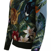 Dolce & Gabbana Jungle Wool Silk Pullover Logo Sweater