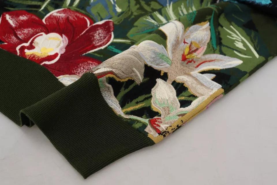Dolce &amp; Gabbana Jungle Wool Silk Pullover Logo Sweater