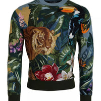 Dolce & Gabbana Jungle Wool Silk Pullover Logo Sweater