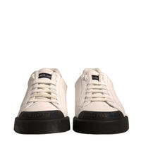 Dolce & Gabbana White Leather Logo Portofino Sneakers Shoes