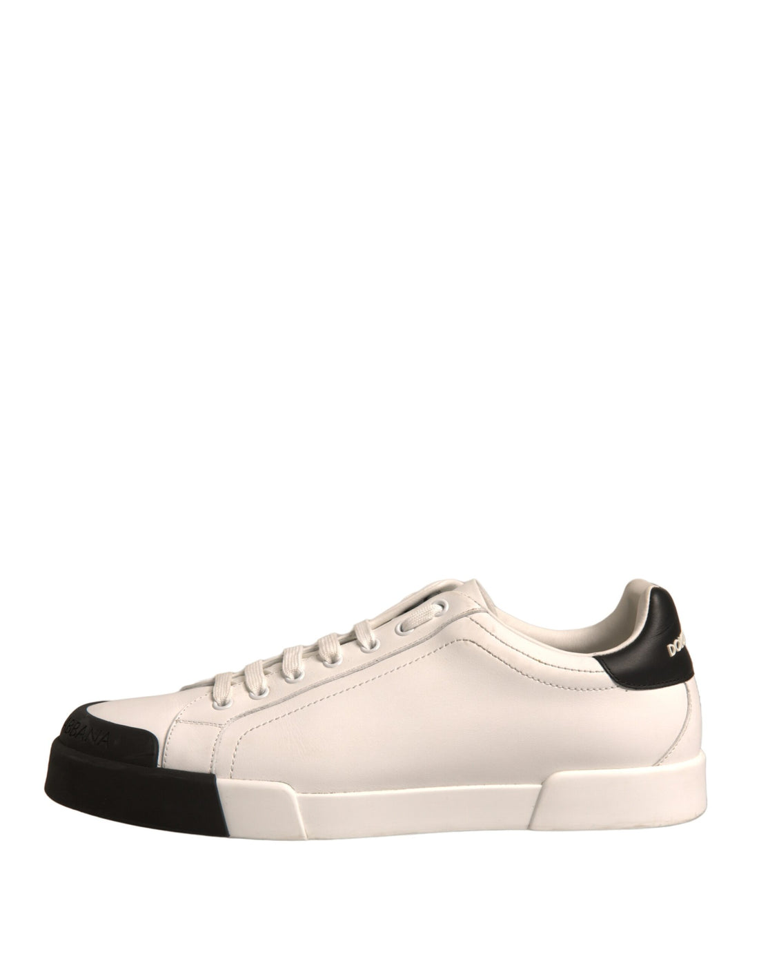 Dolce & Gabbana White Leather Logo Portofino Sneakers Shoes