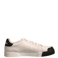 Dolce & Gabbana White Leather Logo Portofino Sneakers Shoes