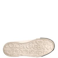 Dolce & Gabbana White Leather Logo Portofino Sneakers Shoes