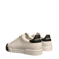 Dolce & Gabbana White Leather Logo Portofino Sneakers Shoes