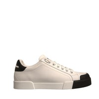 Dolce & Gabbana White Leather Logo Portofino Sneakers Shoes