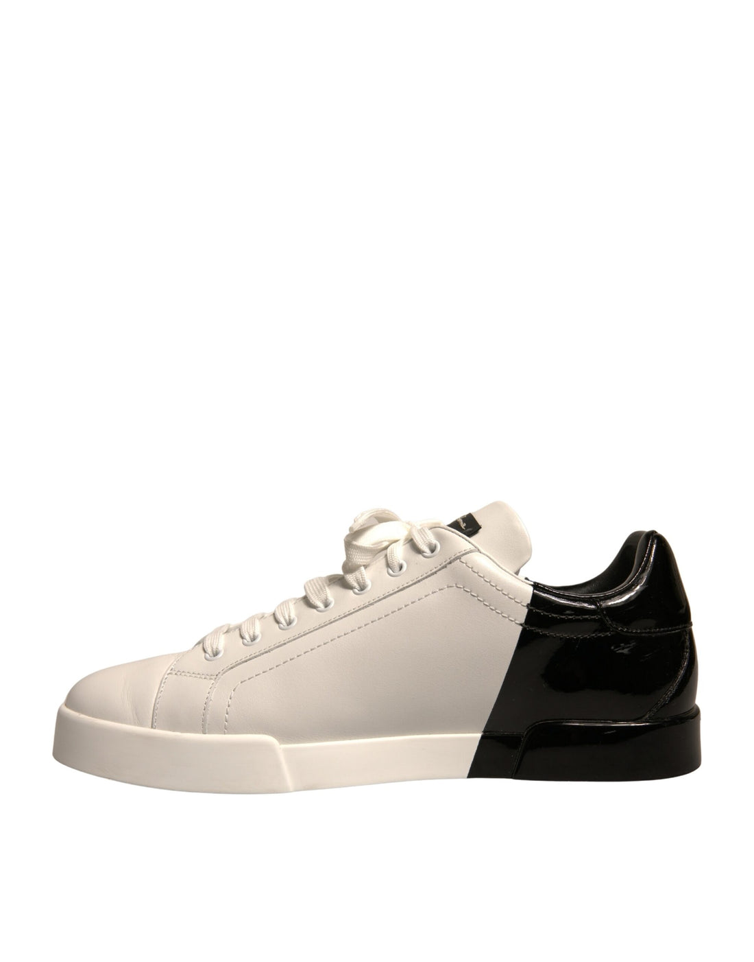 Dolce & Gabbana White Black Logo Portofino Sneaker Men Shoes