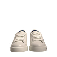 Dolce & Gabbana White Blue Logo Portofino Sneakers Shoes