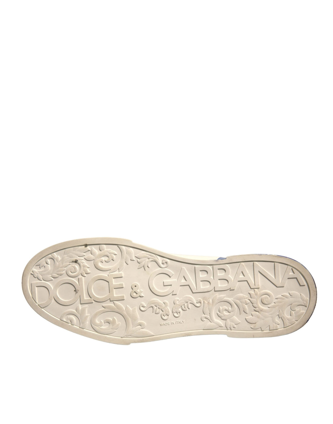 Dolce & Gabbana White Blue Logo Portofino Sneakers Shoes