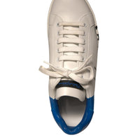 Dolce & Gabbana White Blue Logo Portofino Sneakers Shoes