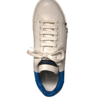 Dolce & Gabbana White Blue Logo Portofino Sneakers Shoes