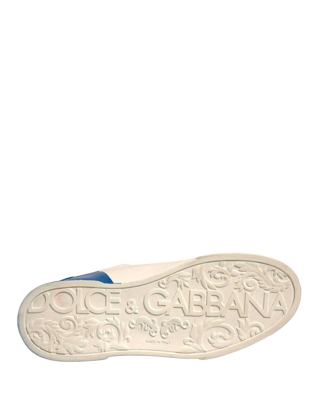 Dolce & Gabbana White Blue Logo Portofino Sneakers Shoes