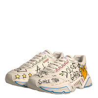 Dolce & Gabbana White Daymaster Hand Painted Sneakers Shoes