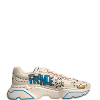 Dolce & Gabbana White Daymaster Hand Painted Sneakers Shoes