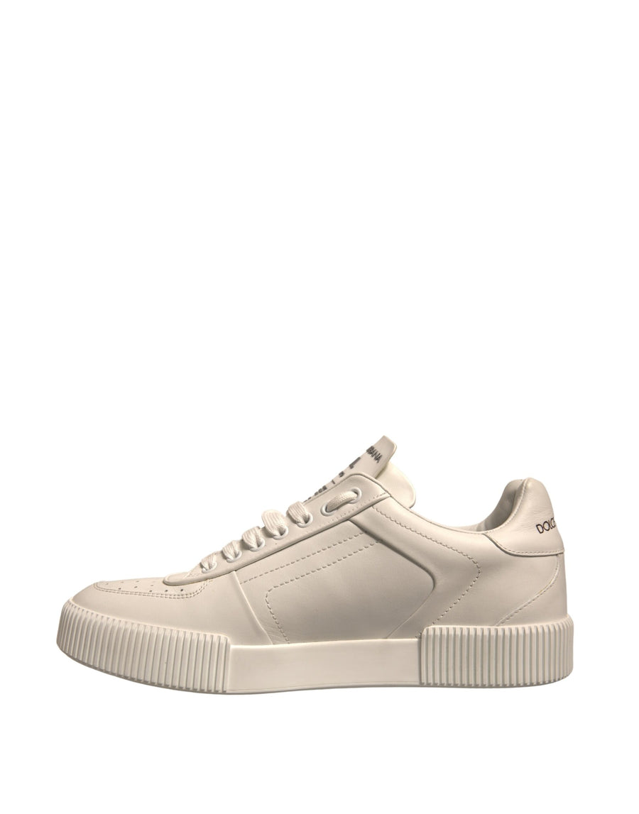 Dolce & Gabbana White Miami Leather Low Top Sneakers Shoes