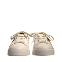 Dolce & Gabbana White Leather Royal Crown Men Sneakers Shoes