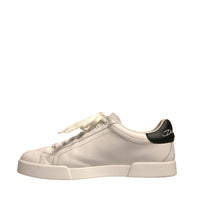 Dolce & Gabbana White Leather Royal Crown Men Sneakers Shoes