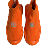 Dolce & Gabbana Orange Slip On Wave Socks Men Sneakers Shoes