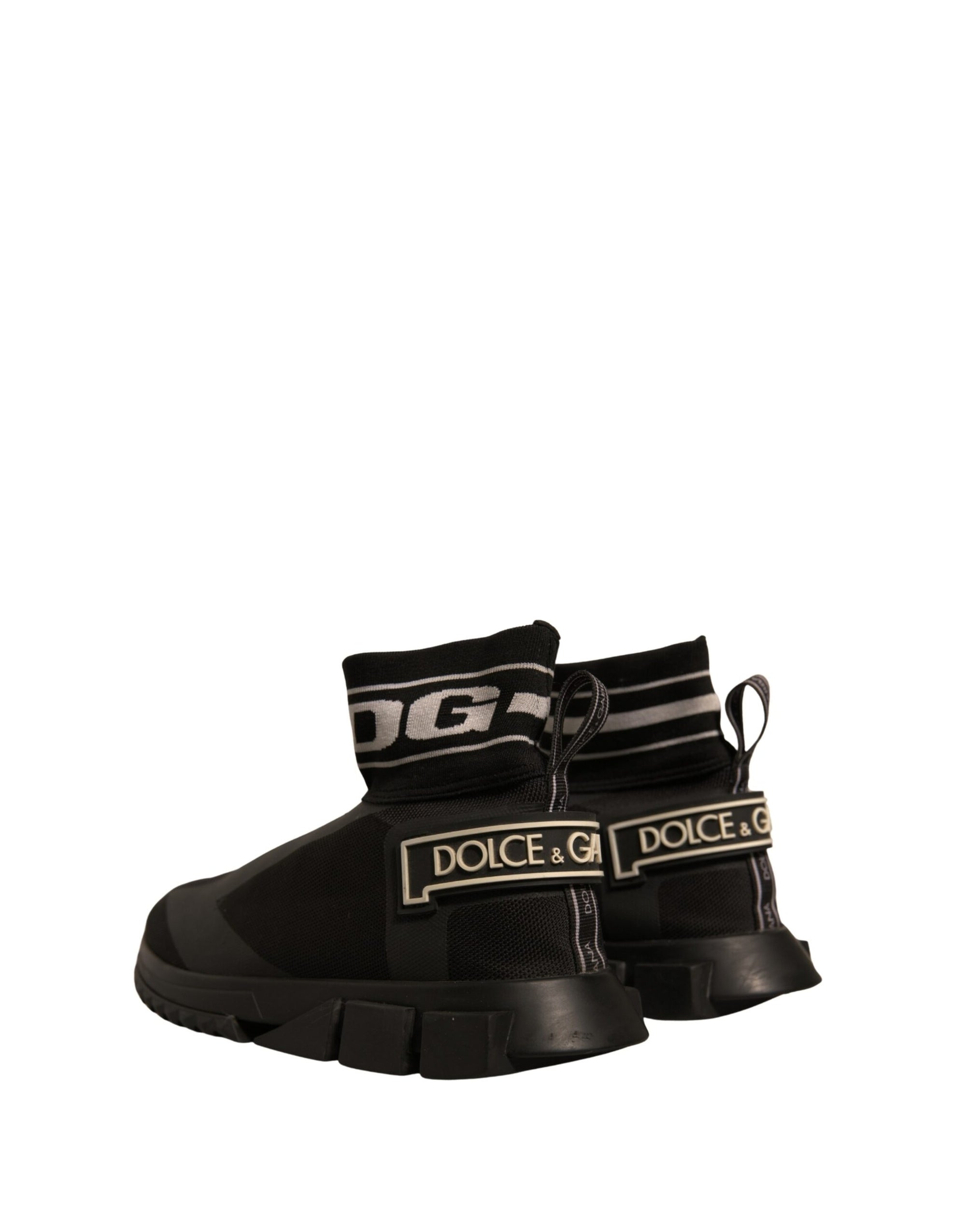 Dolce &amp; Gabbana Black White High Top Sorrento Sneakers Shoes