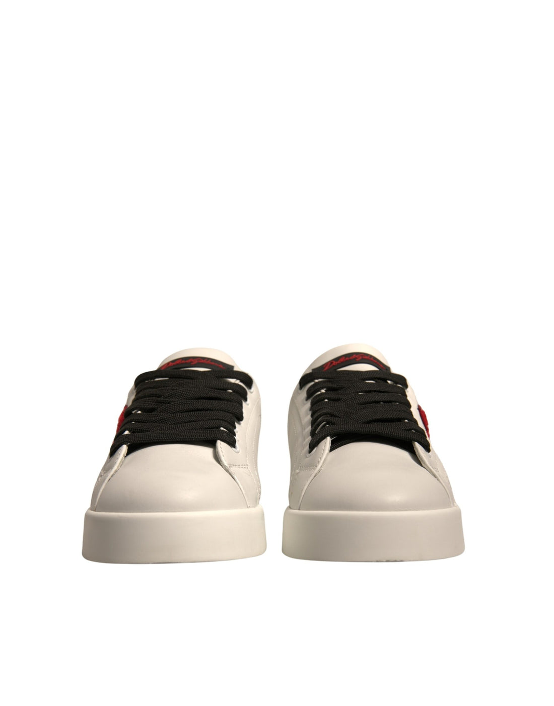 Dolce & Gabbana White Leather DG Logo Low Top Sneakers Shoes