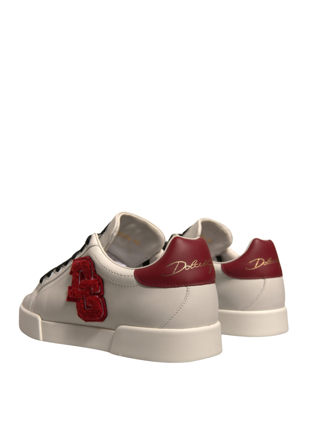 Dolce & Gabbana White Leather DG Logo Low Top Sneakers Shoes