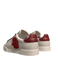 Dolce & Gabbana White Leather DG Logo Low Top Sneakers Shoes