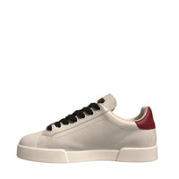 Dolce & Gabbana White Leather DG Logo Low Top Sneakers Shoes