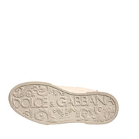 Dolce & Gabbana White Leather DG Logo Low Top Sneakers Shoes