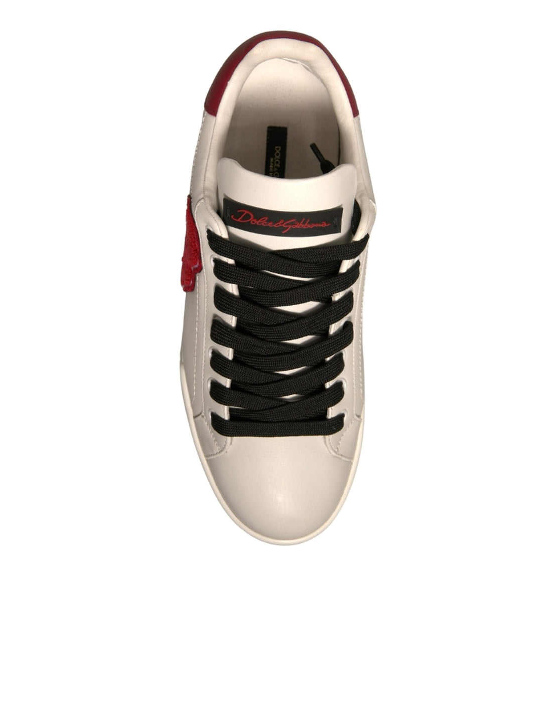 Dolce & Gabbana White Leather DG Logo Low Top Sneakers Shoes