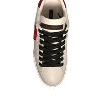 Dolce & Gabbana White Leather DG Logo Low Top Sneakers Shoes