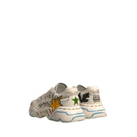 Dolce & Gabbana White Daymaster Hand Painted Sneakers Shoes