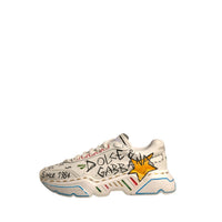 Dolce & Gabbana White Daymaster Hand Painted Sneakers Shoes