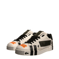 Dolce & Gabbana White Calfskin Patch Portofino Sneakers Shoes