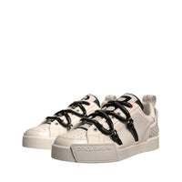 Dolce & Gabbana White Leather Portofino Low Top Sneakers Shoes