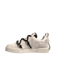 Dolce & Gabbana White Leather Portofino Low Top Sneakers Shoes