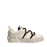 Dolce & Gabbana White Leather Portofino Low Top Sneakers Shoes