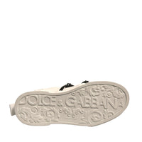 Dolce & Gabbana White Leather Portofino Low Top Sneakers Shoes