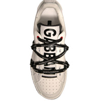 Dolce & Gabbana White Leather Portofino Low Top Sneakers Shoes