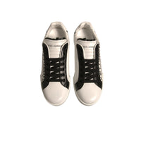 Dolce & Gabbana White Leather Portofino Low Top Sneakers Shoes