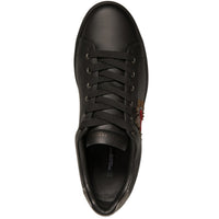 Dolce & Gabbana Black Leather Heart Embellished Sneakers Shoes