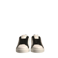 Dolce & Gabbana White Black Leather Crown Milano Sneakers Shoes