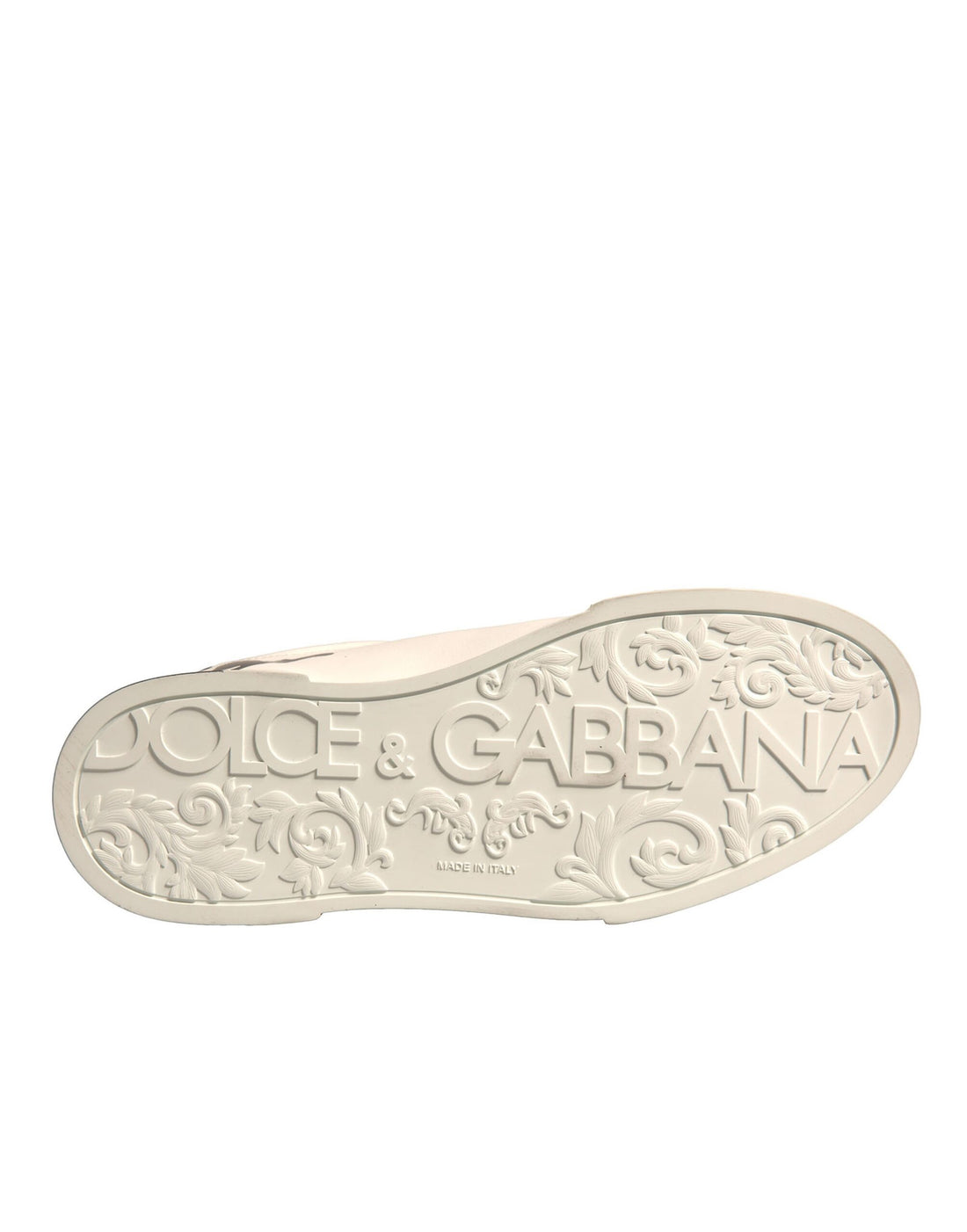 Dolce & Gabbana White Black Leather Crown Milano Sneakers Shoes