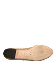 Dolce & Gabbana Gold Crystal Loafer Lace Ballet Flats Shoes