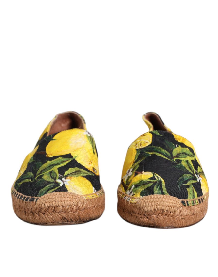 Dolce & Gabbana Multicolor Lemon Slip On Espadrilles Shoes