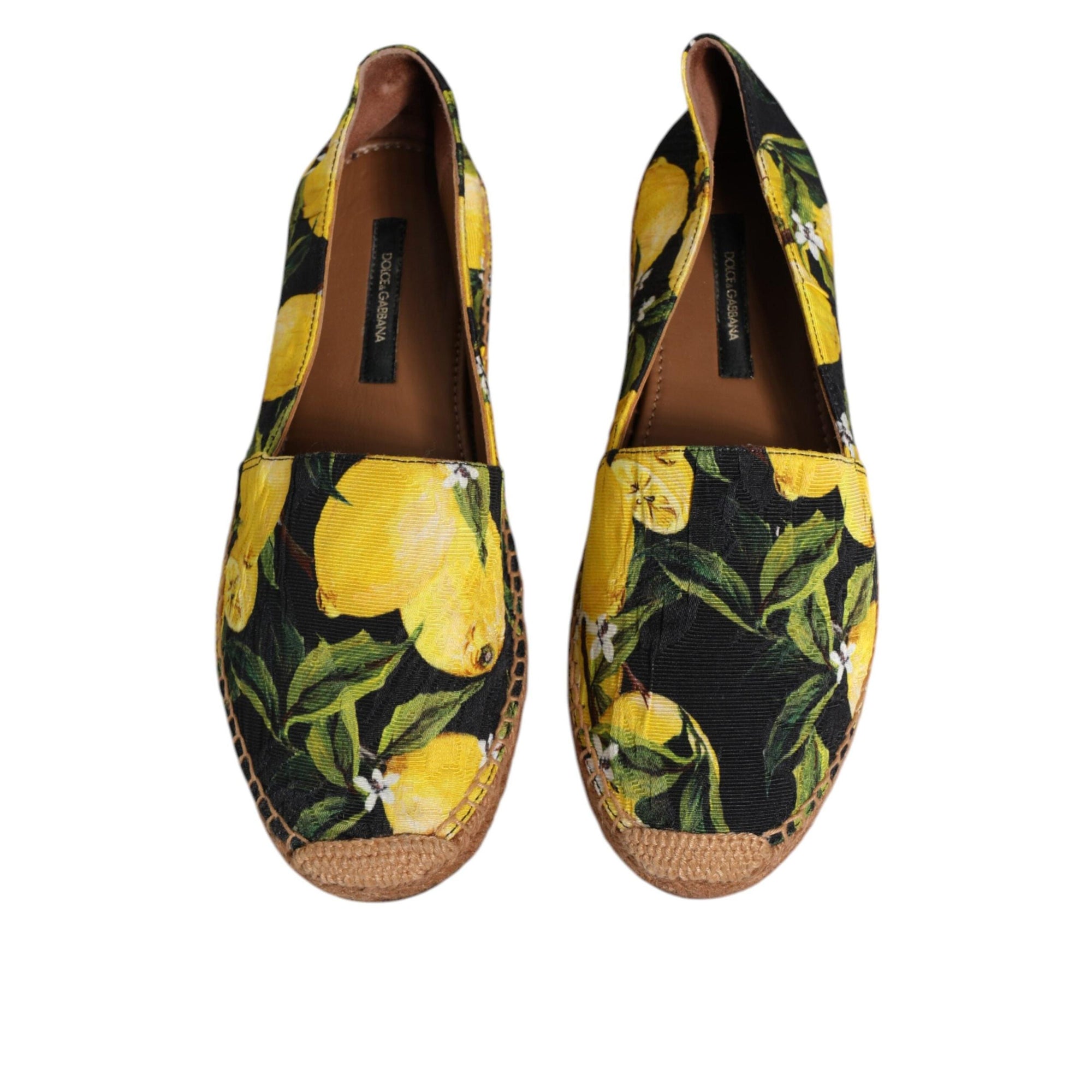 Dolce &amp; Gabbana Multicolor Lemon Slip On Espadrilles Shoes