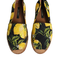 Dolce & Gabbana Multicolor Lemon Slip On Espadrilles Shoes